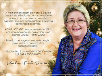 Vereadora Toinha deseja um Feliz Natal e um Ano Novo de muita luz