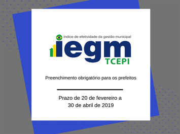 Prazo de preenchimento dos questionários do IEGM encerra dia 30