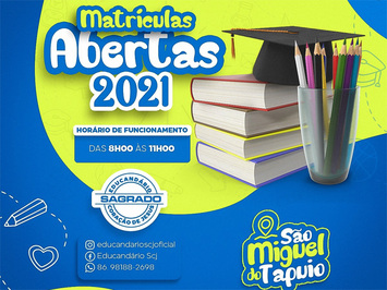 Escola Educandário está com matrículas abertas para o ano letivo de 2021