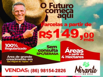 Mirante do Deserto coloca as últimas áreas à venda em São Miguel do Tapuio