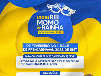 Prefeitura vai promover concurso de escolha do Rei Momo e Rainha de Carnaval 