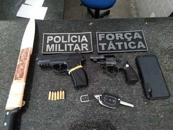 Força Tática prende três pessoas por ameaçarem comerciante com arma de fogo em campo maior